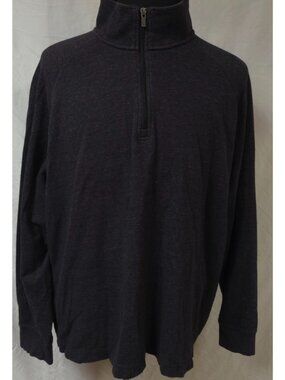 LL Bean Men XXL Reg Purple Heather Slightly Fitted Quarter Zip SweatShirt Jacket